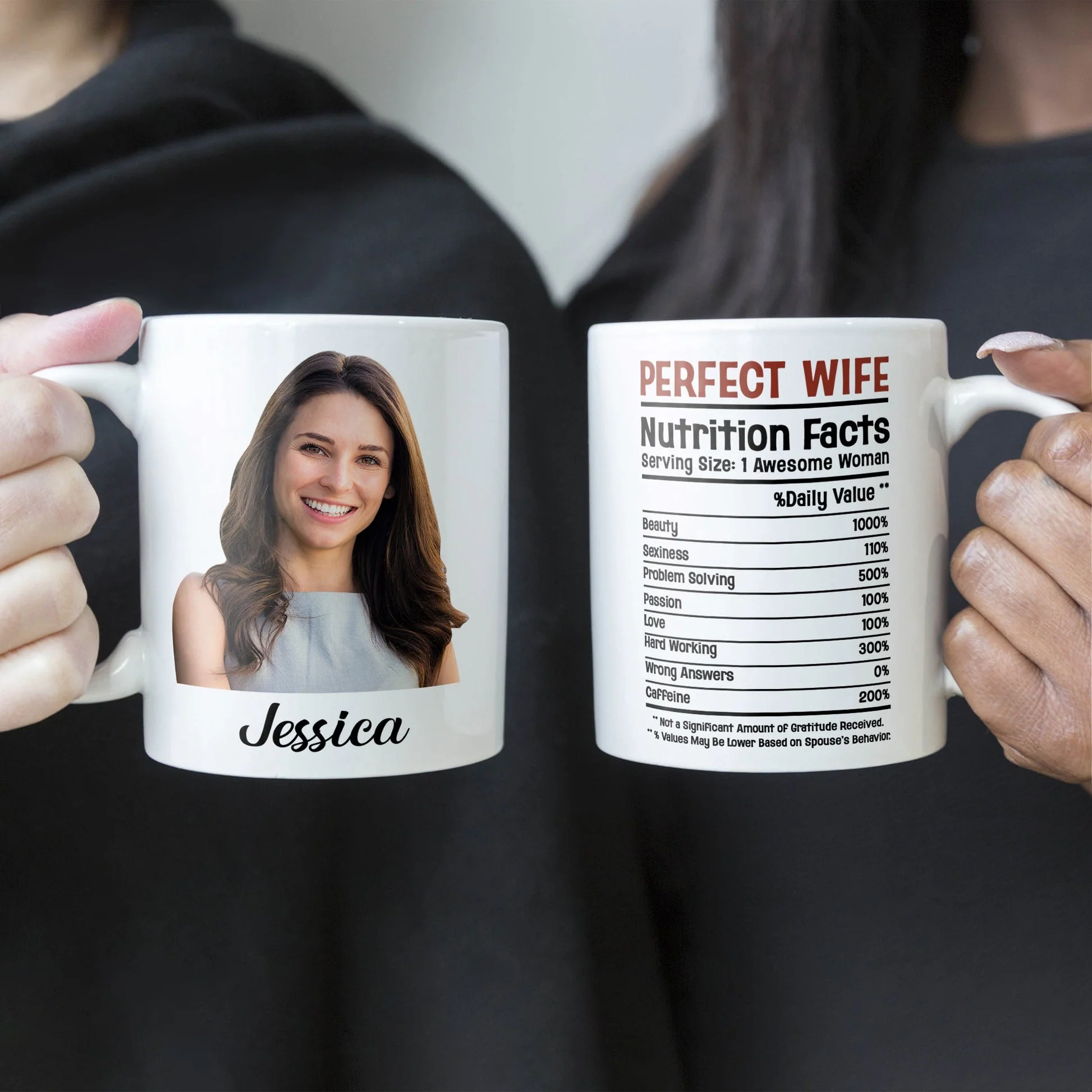 Custom Photo Perfect Wife Nutrition Facts - Personalized Ceramic Mug - Gift For Couple, Husband Wife NH96 - Image 4