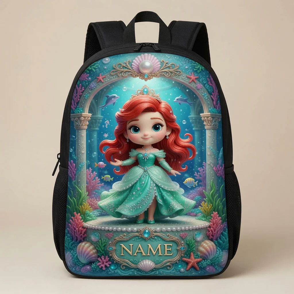 Custom Photo Princess Avatar Kids Back to School - Personalized Backpack, Lunch Bag, Pencil Case & Water Bottle - Gifts For Girls - Image 7