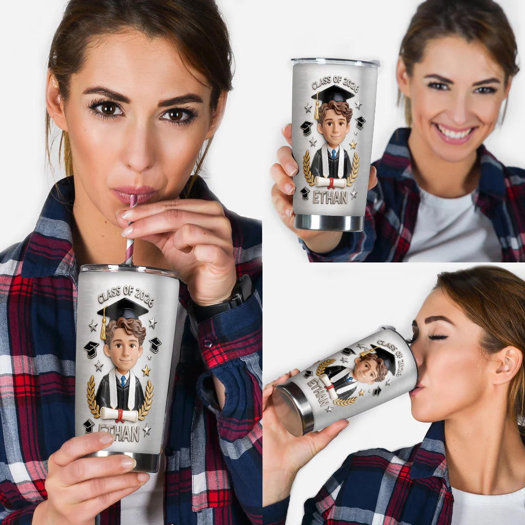 Custom Photo Proud Graduation - Personalized Tumbler - Gift For Graduates - Image 3