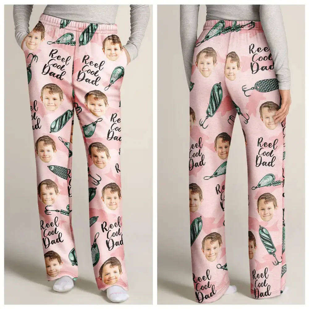 Custom Photo Reel Cool Dad Papa - Gift For Dad - Personalized Pajama Pants NA94 - Image 2