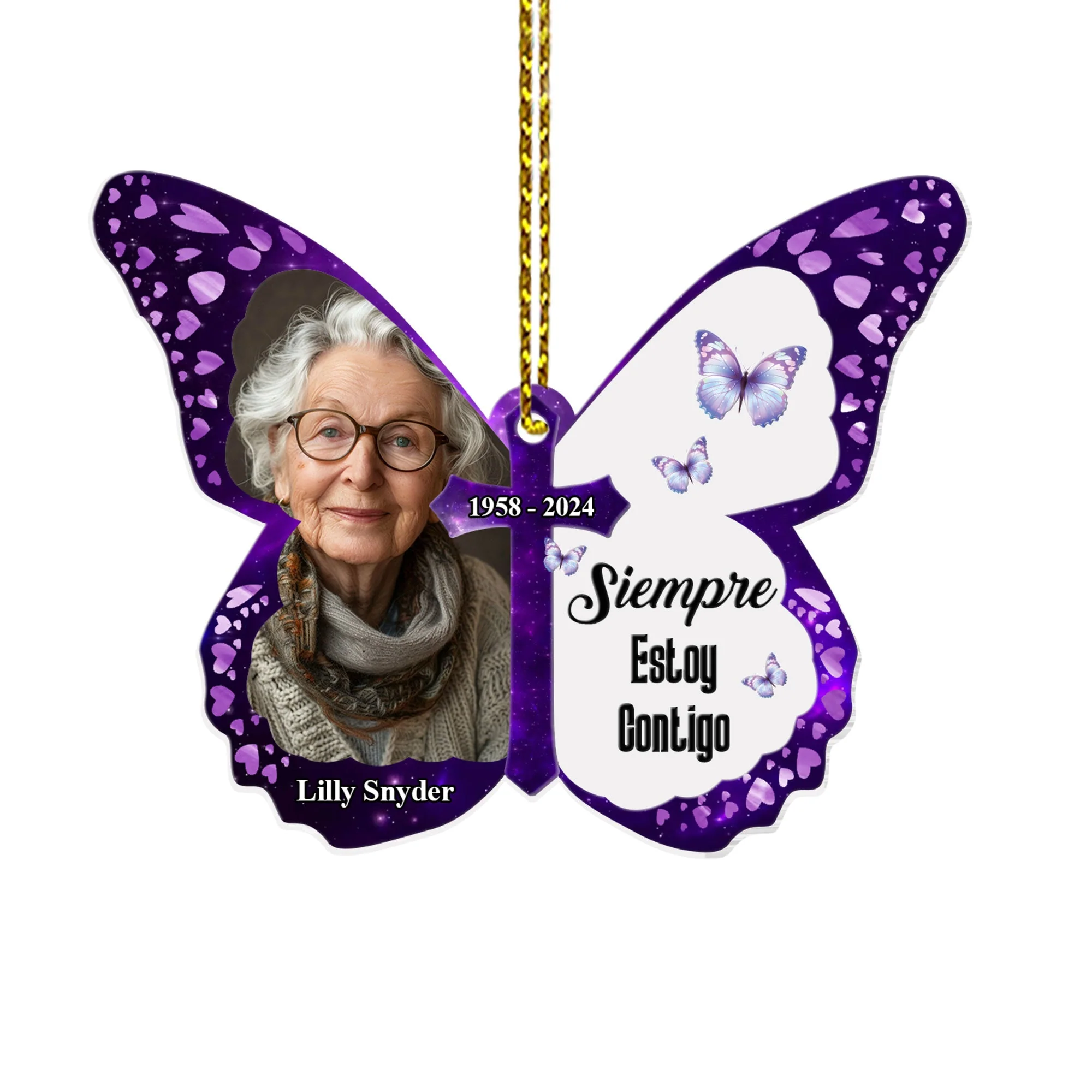 Custom Photo Siempre Estoy Contigo - Personalized Car Hanging Ornament - Memorial Gift HN02 - Image 5