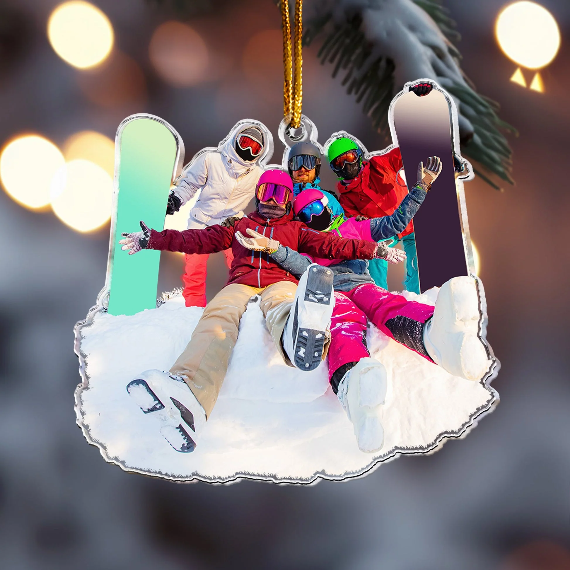 Custom Photo Snowboarding Gift Presents For Snowboarders - Personalized Acrylic Photo Ornament - Image 2