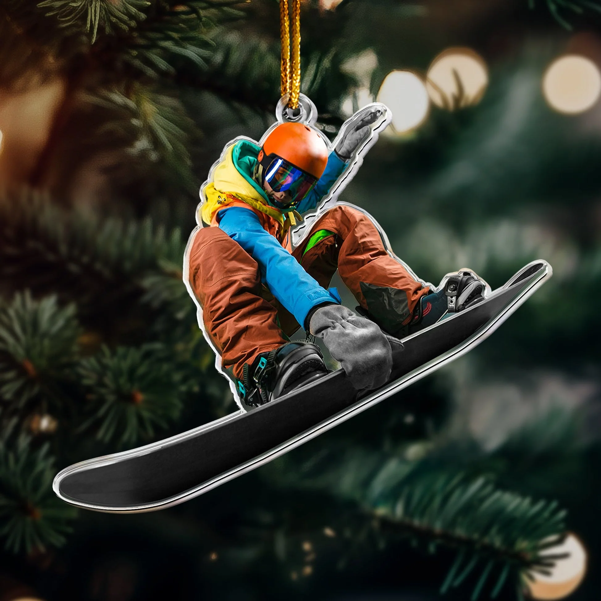 Custom Photo Snowboarding Gift Presents For Snowboarders - Personalized Acrylic Photo Ornament - Image 3