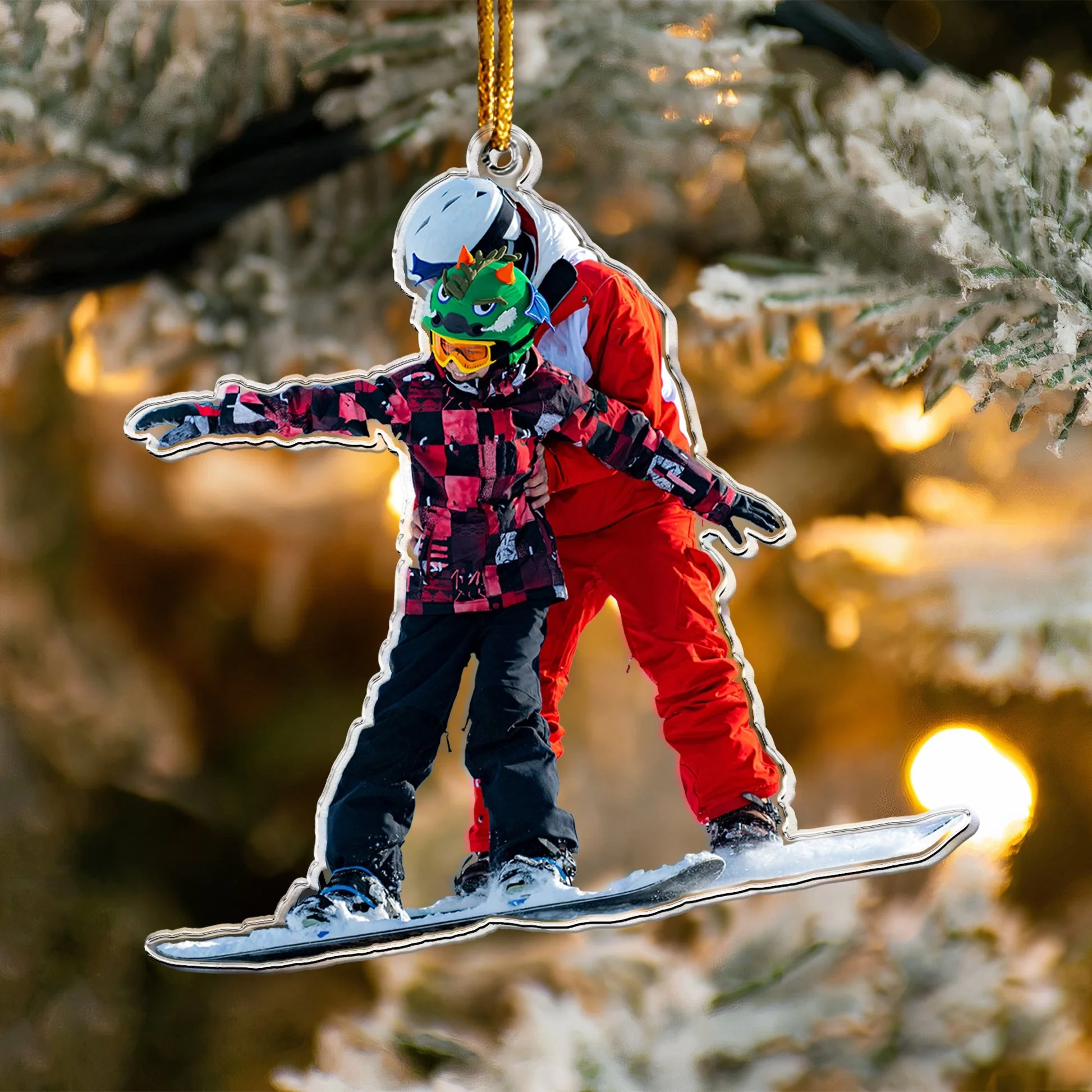 Custom Photo Snowboarding Gift Presents For Snowboarders - Personalized Acrylic Photo Ornament - Image 4