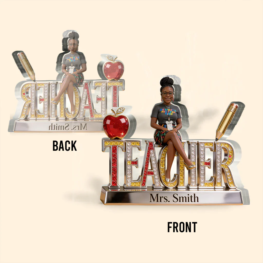 Custom Photo Teacher Desk Name - Personalized Shaped Acrylic Plaque - Gift For Teacher - Image 5