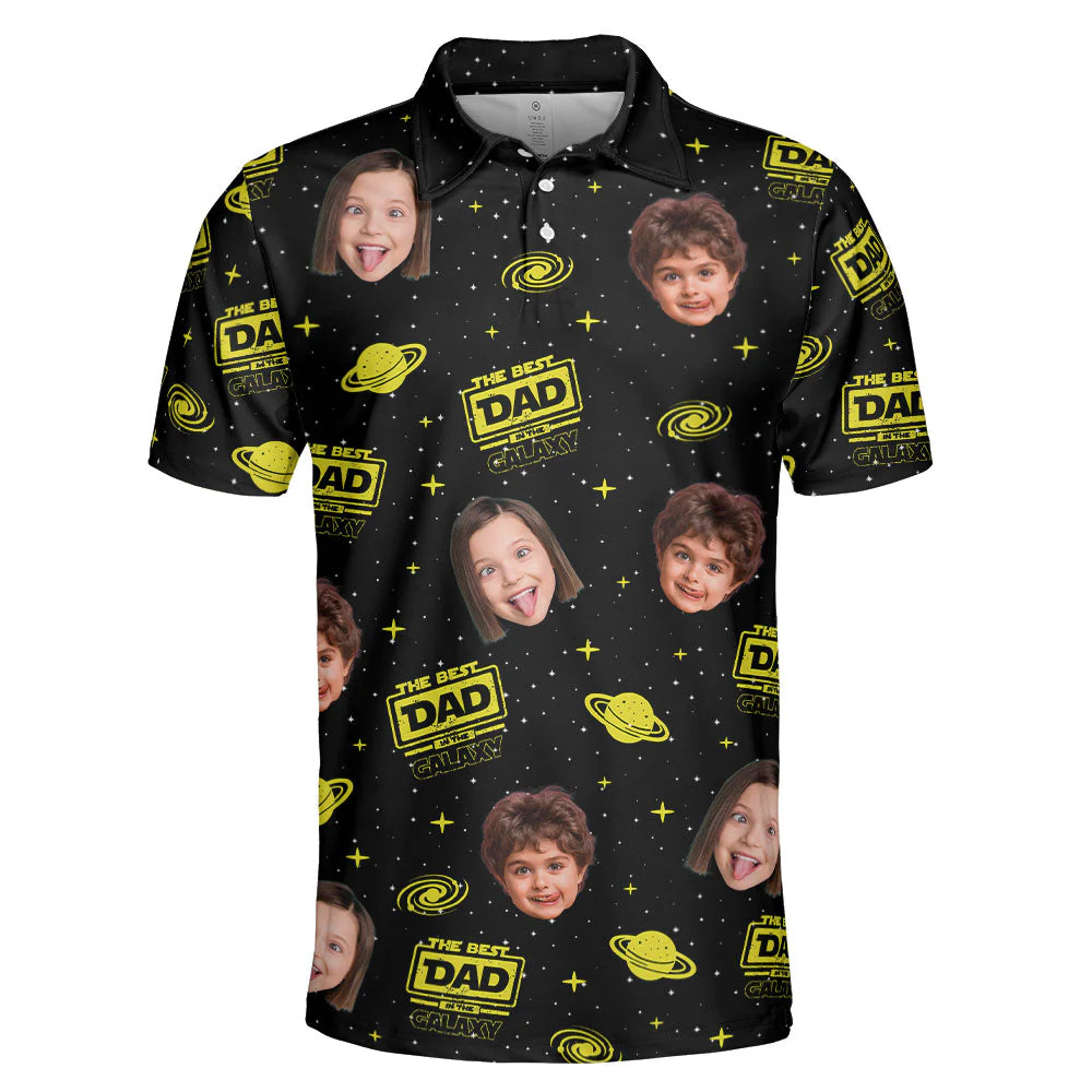 Custom Photo The Best Dad In The Galaxy - Gift For Father's Day - Personalized Men Polo Shirt - Image 2