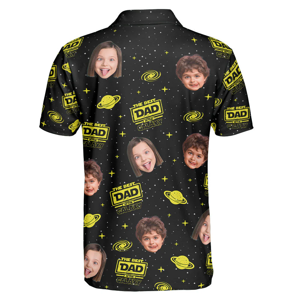Custom Photo The Best Dad In The Galaxy - Gift For Father's Day - Personalized Men Polo Shirt - Image 3