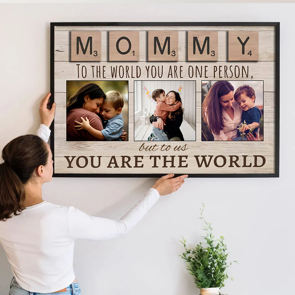 Custom Photo To Us You Are The World - Personalized Poster Canvas - Gifts For Mom, Grandma - Image 3