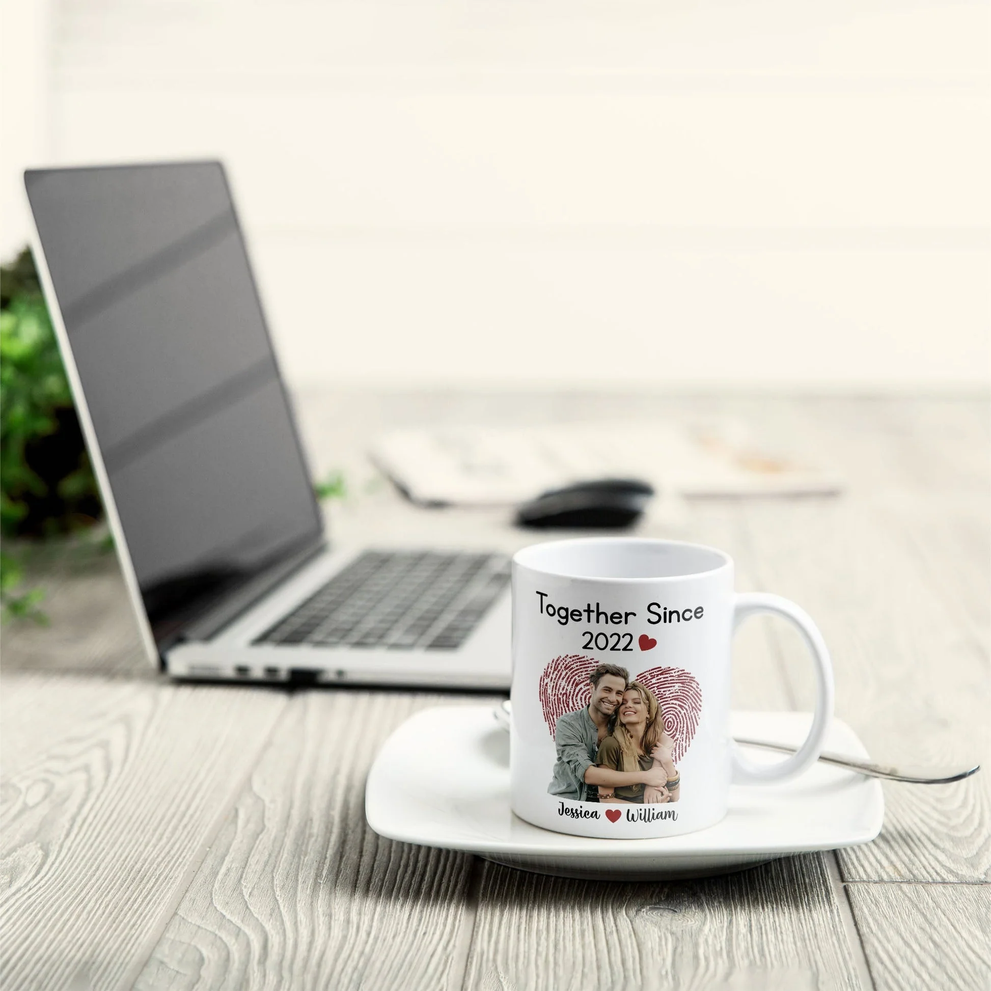 Custom Photo Together Since - Personalized Ceramic Mug - Gift For Couple, Husband Wife NH96