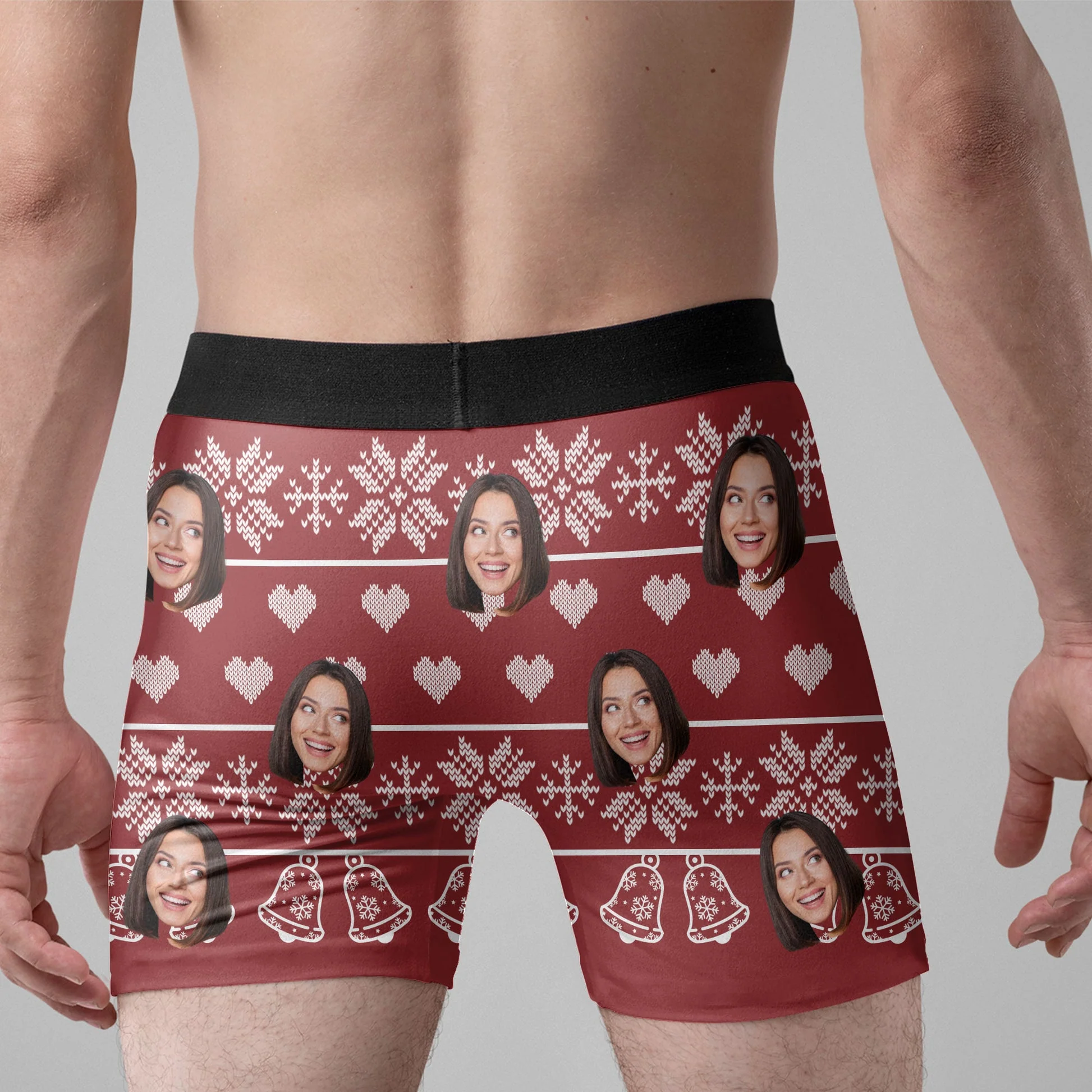 Custom Photo Ugly Christmas Jingle My Bells - Gift For Husband, Boyfriend - Personalized Men's Boxer Briefs NH96 - Image 4