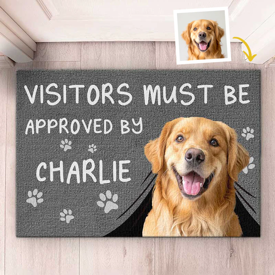 Custom Photo Visitors Must Be Approved By This Baby - Personalized Doormat - House Warming Gift For Pet Owners, Pet Lovers, Dog Mom, Cat Mom | Custom Photo NH96 - Image 4