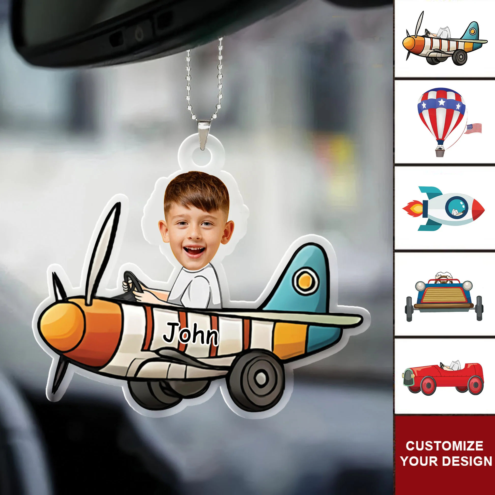 Custom Photo We Fly To The Sky - Gift For Family Members, Mom, Dad, Kids - Personalized Acrylic Car Hanger NA94