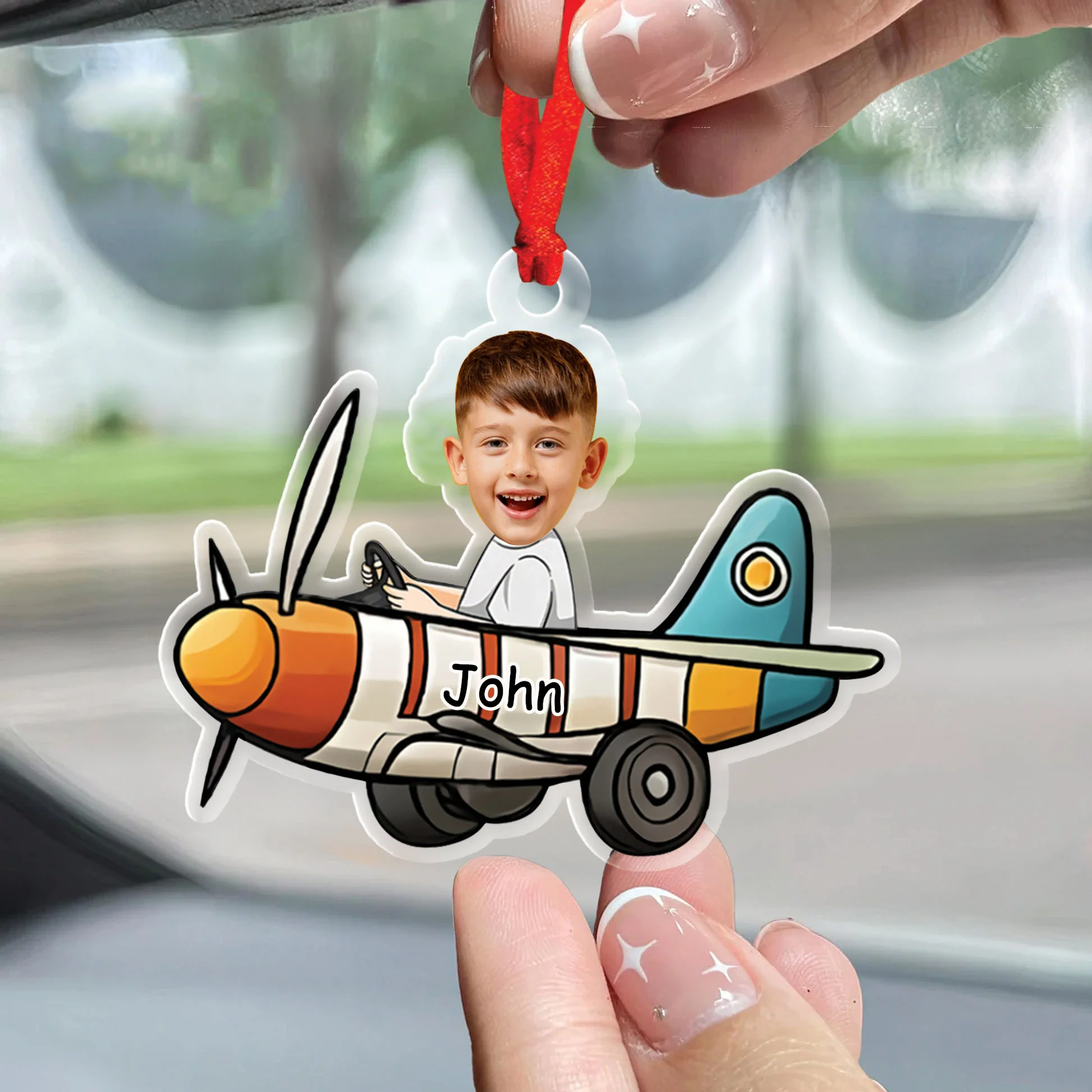 Custom Photo We Fly To The Sky - Gift For Family Members, Mom, Dad, Kids - Personalized Acrylic Car Hanger NA94 - Image 2