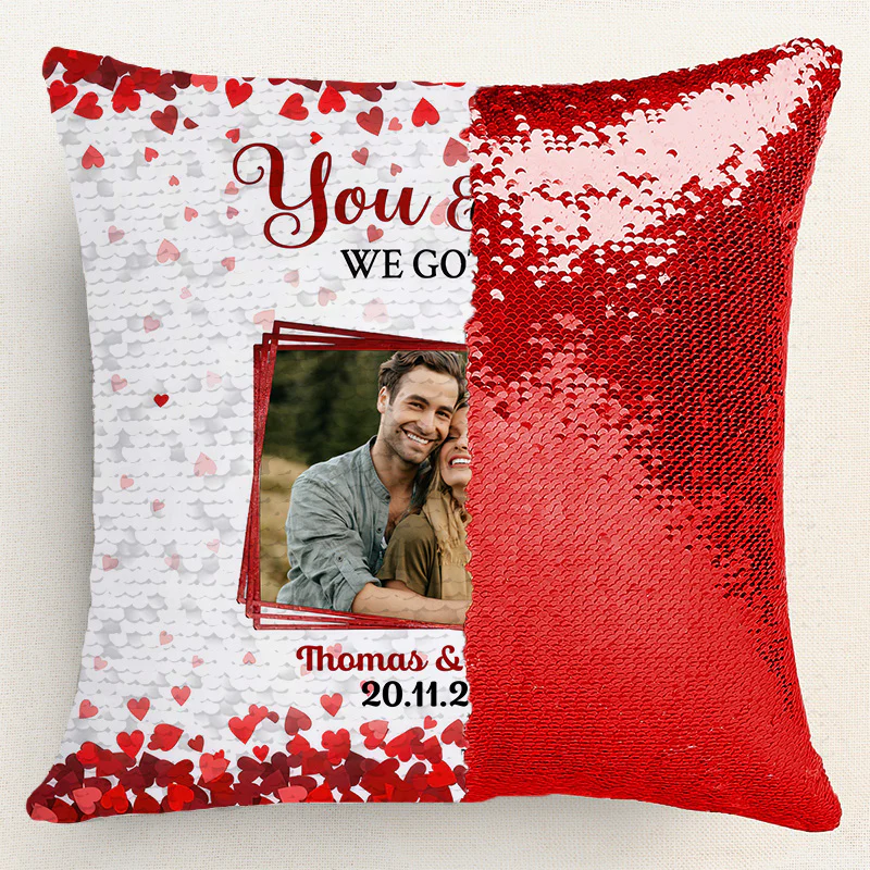 Custom Photo We Got This - Personalized  Sequin Pillow  - Gift For Couple, Husband Wife, Anniversary Gift - NA94 - Image 4