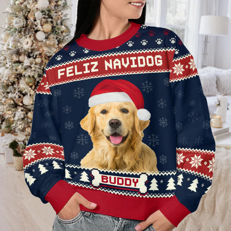 Custom Photo We Wish You A Merry Woofmas - Personalized Ugly Sweater - Gift For Dog Lover, Dog Mom, Dog Dad - NH96 - Image 4