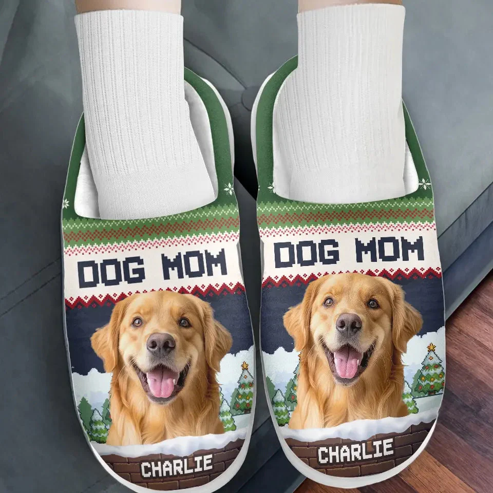 Custom Photo We Woof You A Merry Christmas - Personalized Slippers - Gift For Dog Lovers, Cat Lovers, Pet Owners NA9 - Image 3