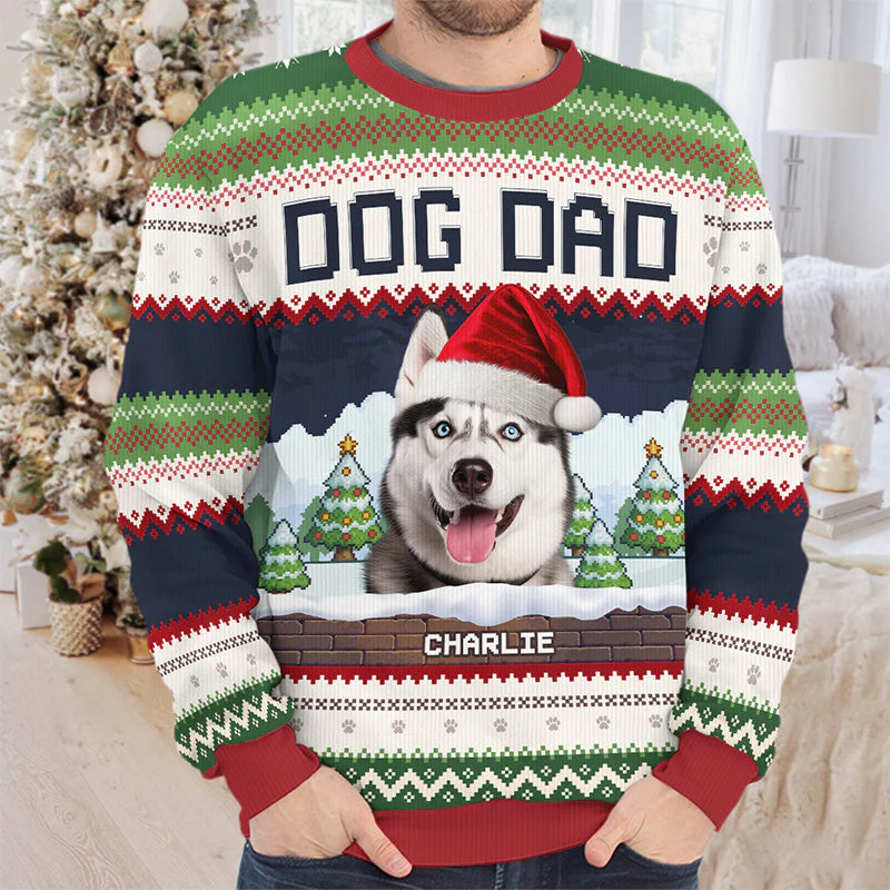 Custom Photo Wishing You Happy Howlidays - Personalized Ugly Sweater - Christmas Gift For Dog Lovers - NA94 - Image 3