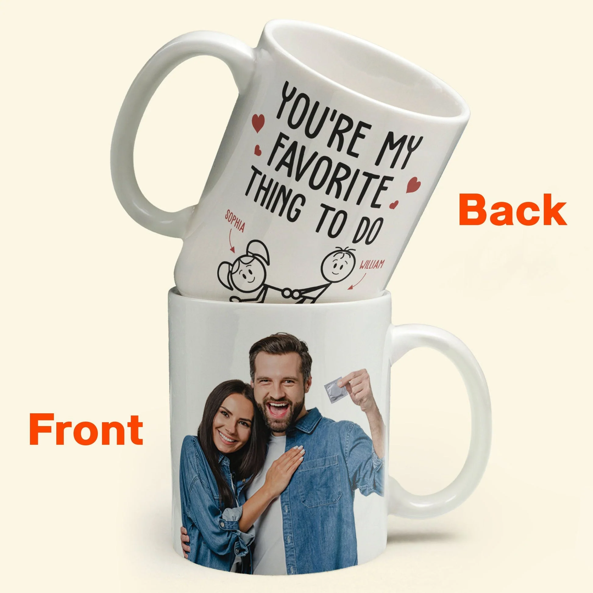 Custom Photo You Are My Favorite Thing To Do - Personalized Ceramic Mug - Gift For Couple, Husband Wife NH96 - Image 3