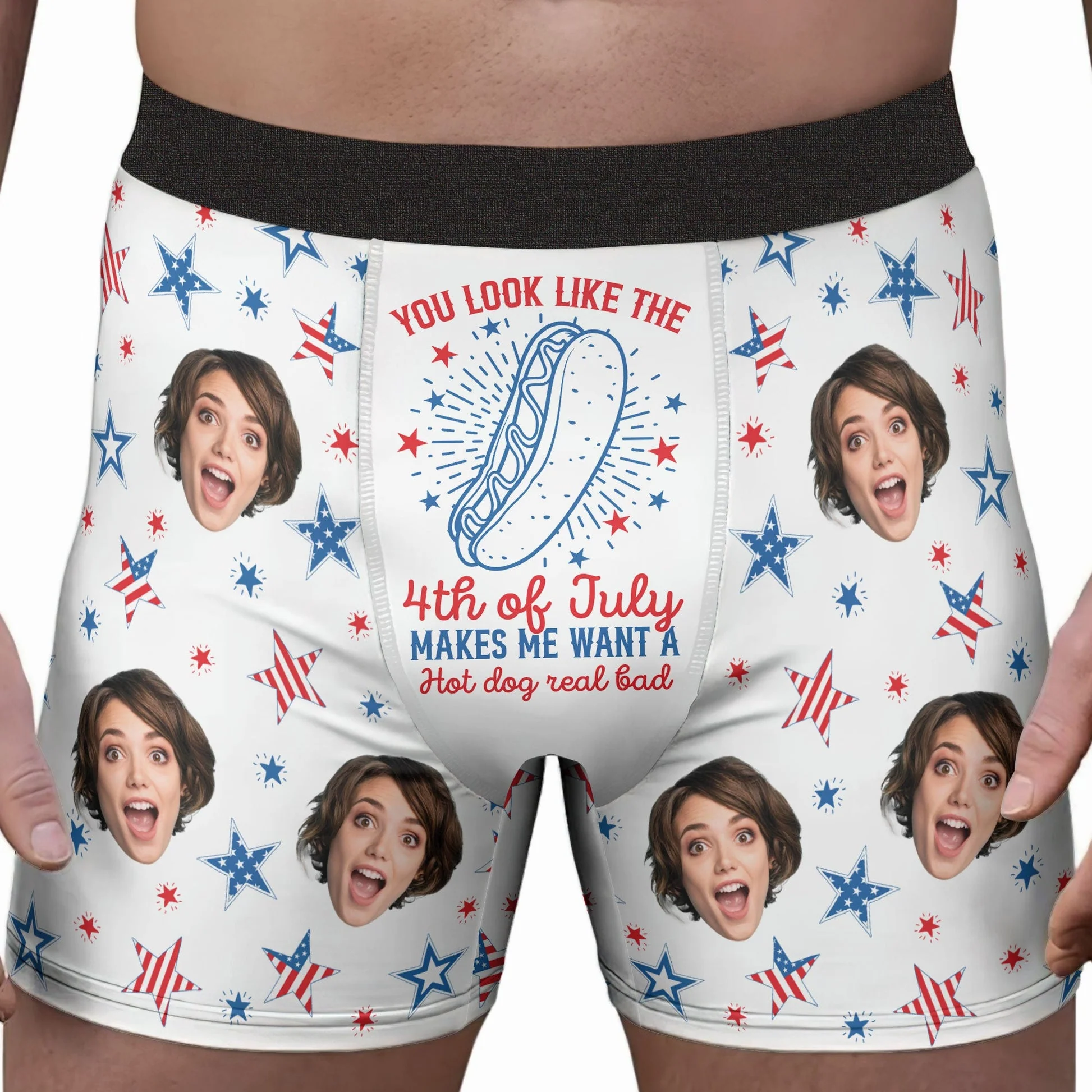 Custom Photo You Look Like The 4Th Of July - Gift For Boyfriend, Husband, Anniversary - Funny Personalized Custom Boxer Briefs, Men's Boxers NH96 - Image 2