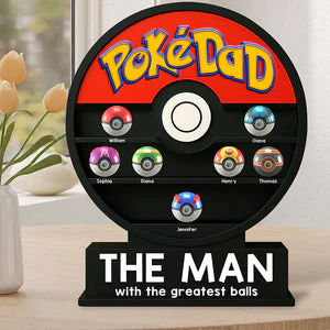 Custom PokéDad with the Greatest Balls - Unique Gift for Dad - Personalized Acrylic Plaque | PT - Image 3