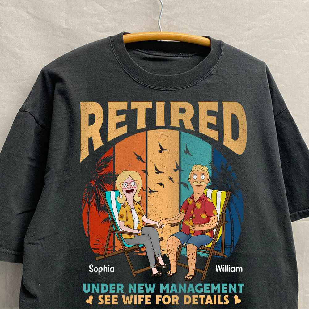 Custom Retired Couple Burger - Personalized T Shirt - Funny Retirement Gift for Him & Her | CL55 PT - Image 3