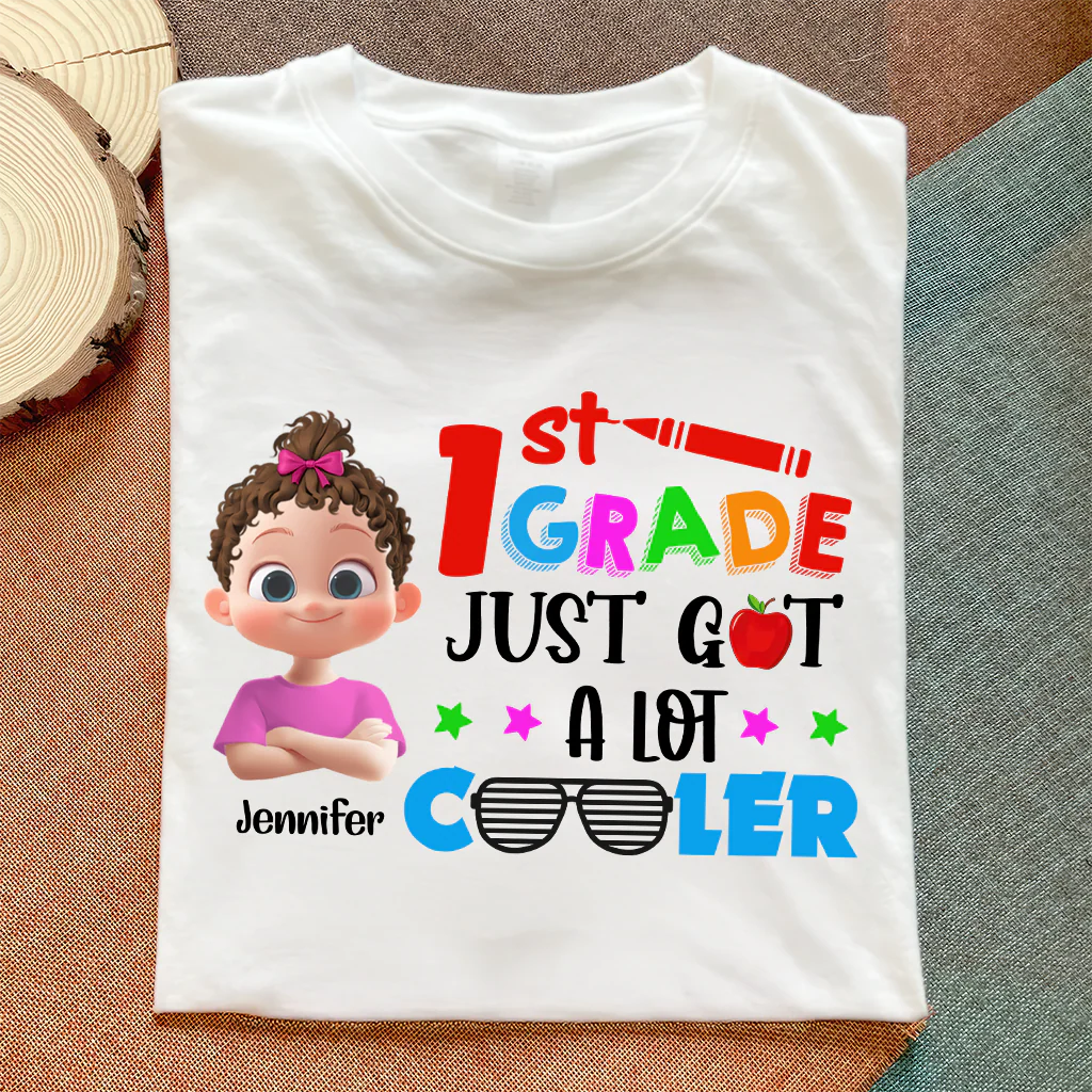 Custom School Grade Just Got A Lot Cooler - Personalized Shirt | GR29 TD118 - Image 3