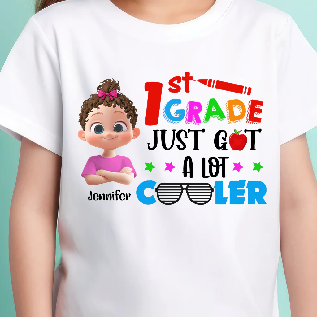 Custom School Grade Just Got A Lot Cooler - Personalized Shirt | GR29 TD118 - Image 4