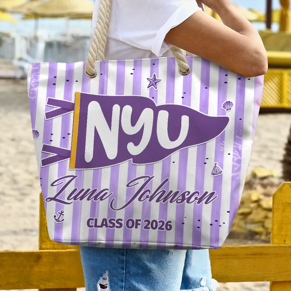 Custom School Pennant Flag Graduation - Personalized Beach Bag - Gift For Students, Graduates - Image 3