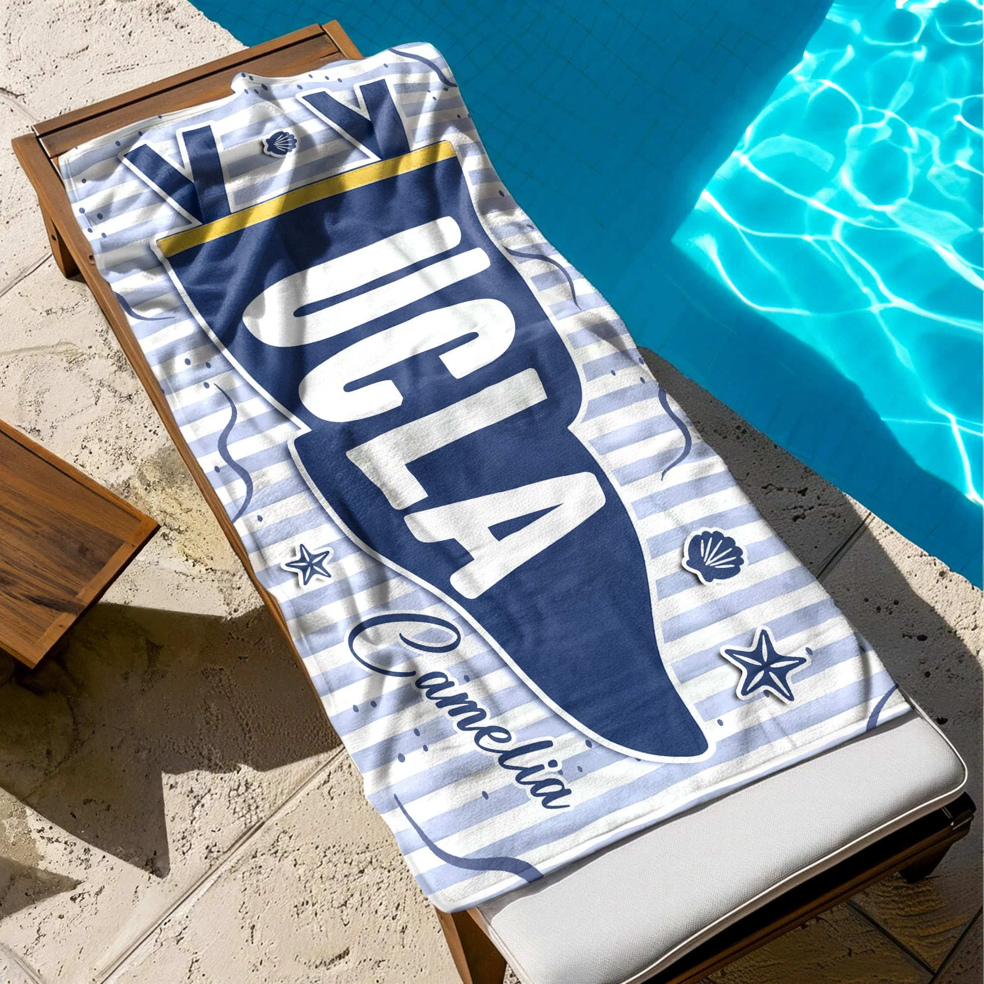 Custom School Pennant Flag Graduation - Personalized Beach Towel - Gift For Students, Graduates - Image 3