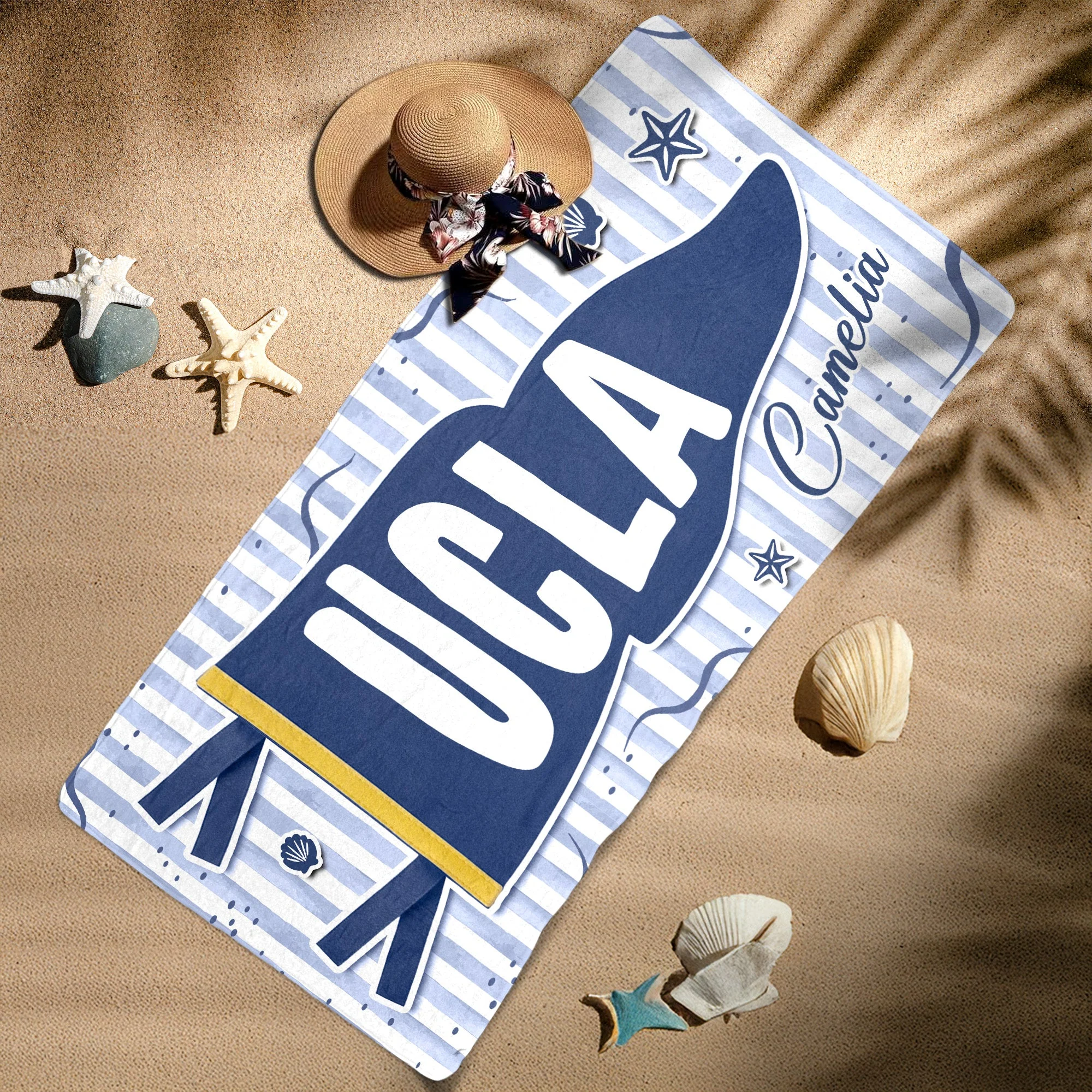 Custom School Pennant Flag Graduation - Personalized Beach Towel - Gift For Students, Graduates - Image 6