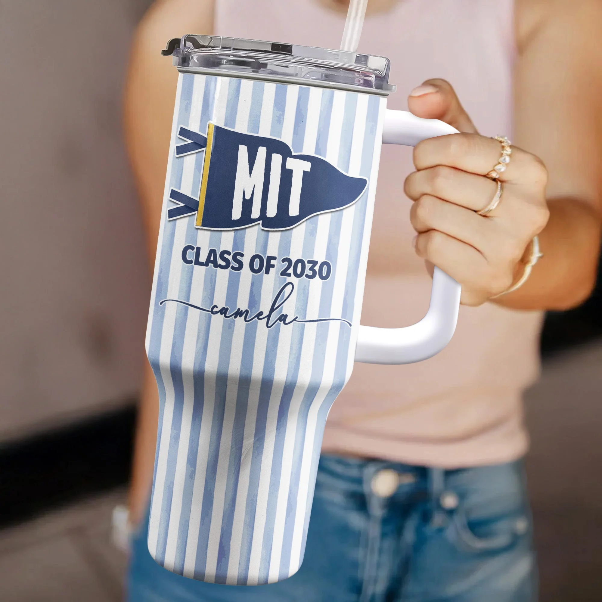 Custom School Pennant Flag Graduation - Personalized Tumbler - Gift For Students, Graduates - Image 4
