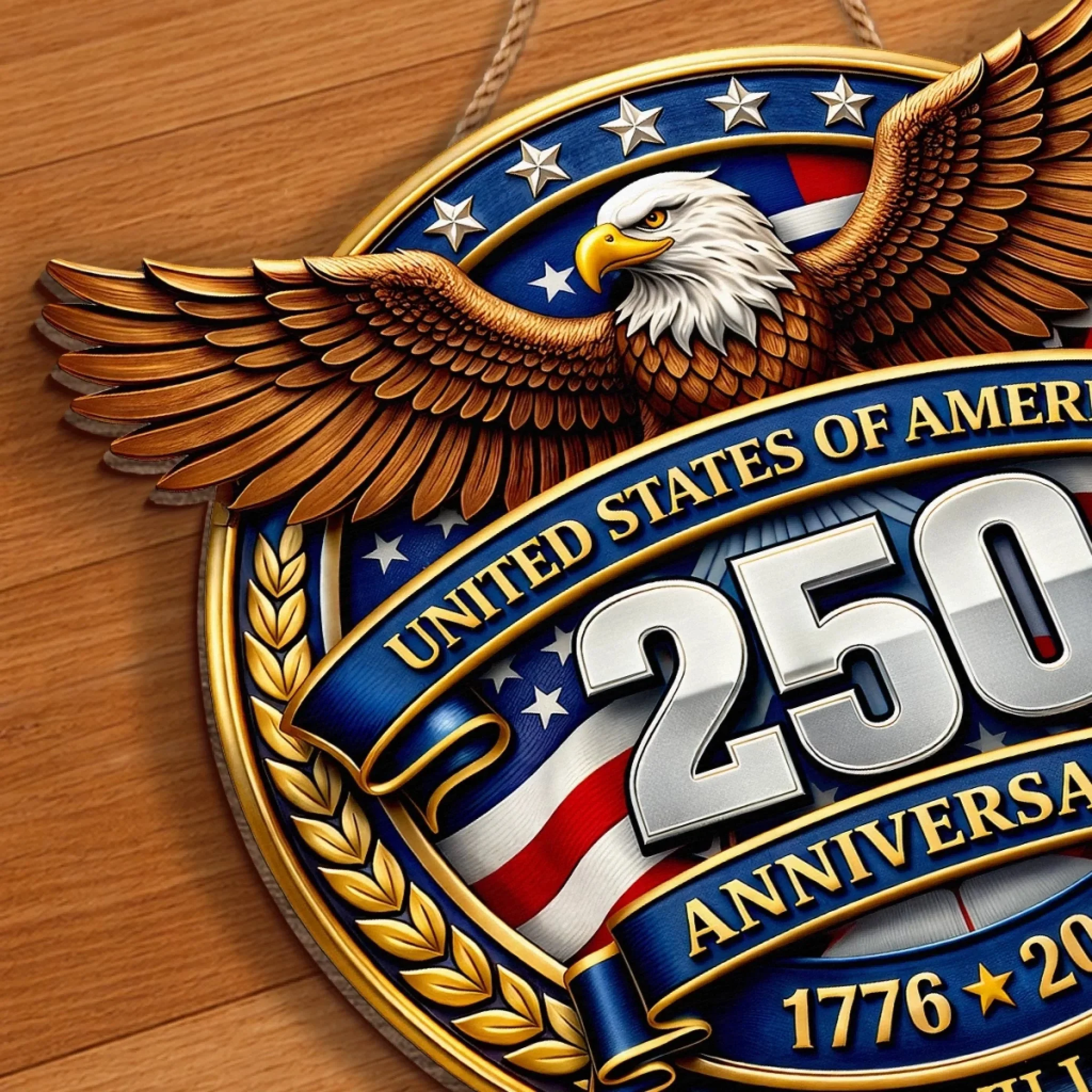 Custom Wood Sign - Personalized America 250th Anniversary Gifts For Mom, Dad, Brother, Sister, Kids - Freedom Lights Our Future - Image 5