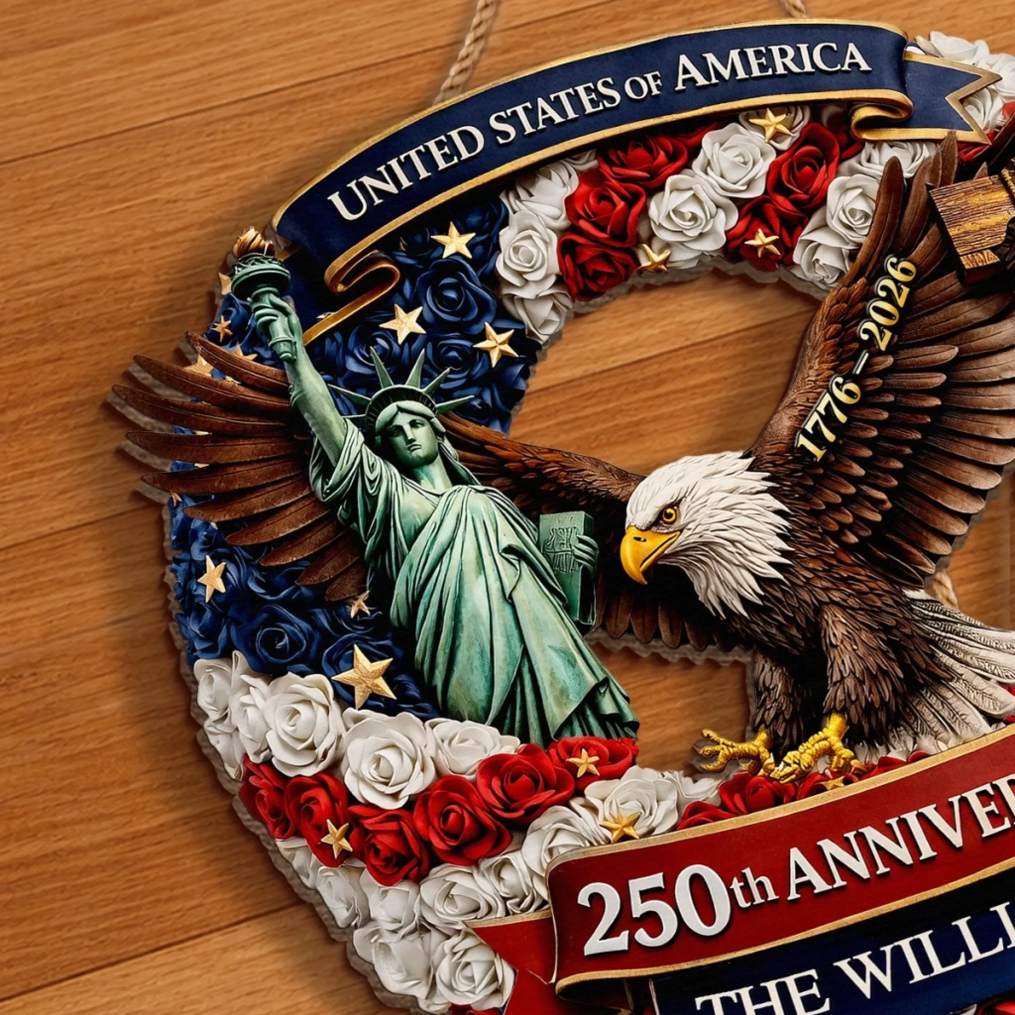 Custom Wood Sign - Personalized America 250th Anniversary Gifts For Mom, Dad, Brother, Sister, Kids - Freedom Lives In Us - Image 5