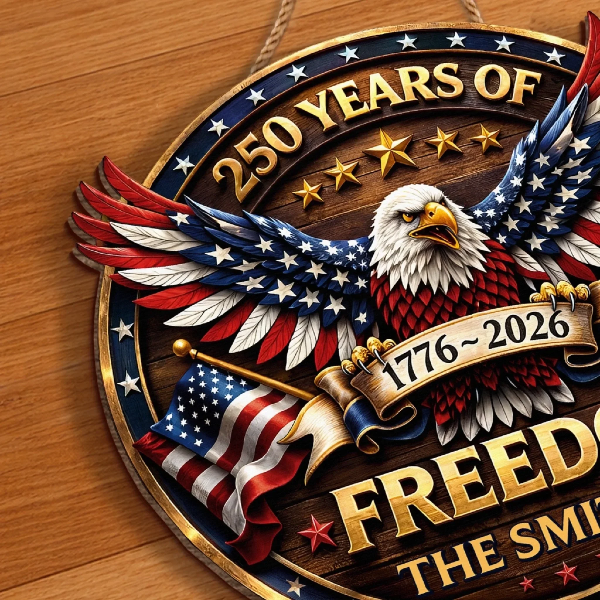 Custom Wood Sign - Personalized America 250th Anniversary Gifts For Mom, Dad, Brother, Sister, Kids - Proud Of Our Shared Story - Image 5