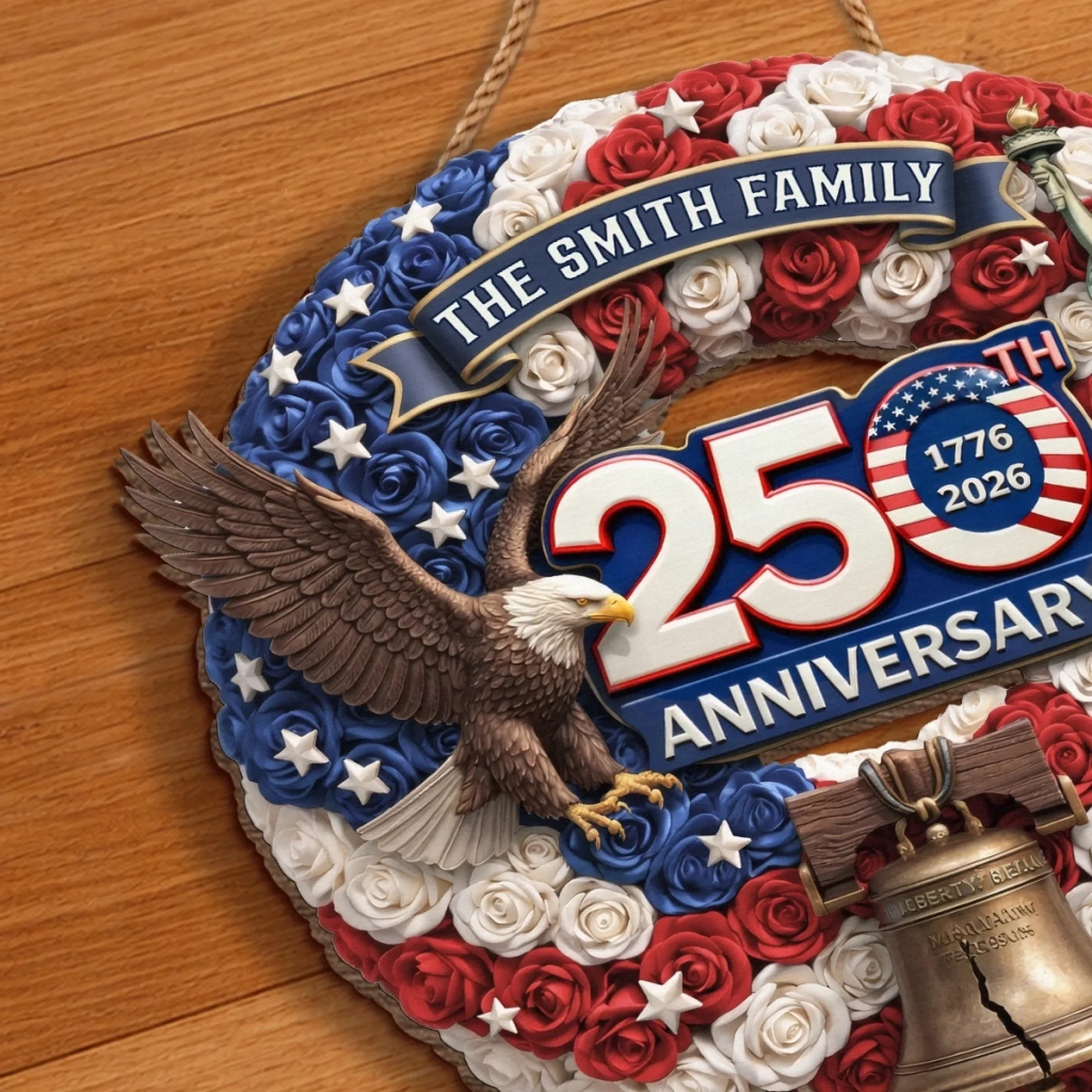 Custom Wood Sign - Personalized America 250th Anniversary Gifts For Mom, Dad, Brother, Sister, Kids - Unity Makes Us Strong - Image 5
