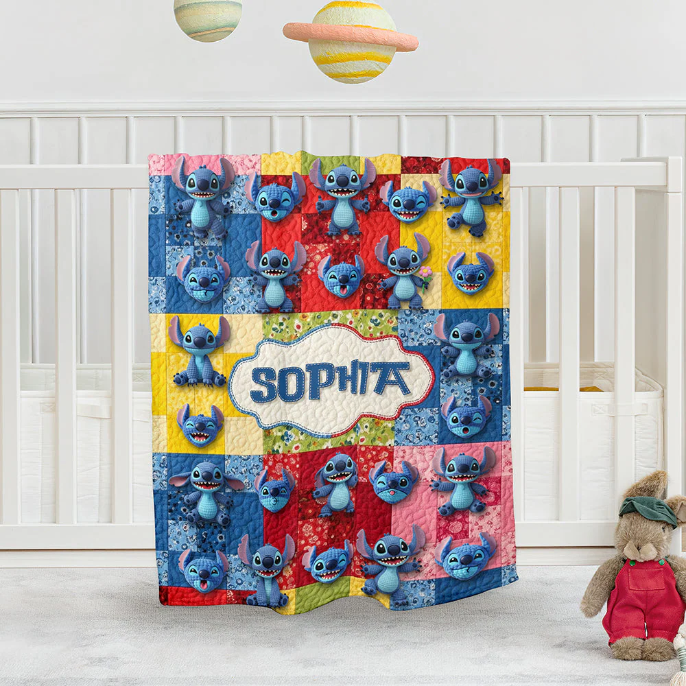 Cute Blue Sti Blanket - Personalized Blanket - Christmas Gift HH01 - Image 2