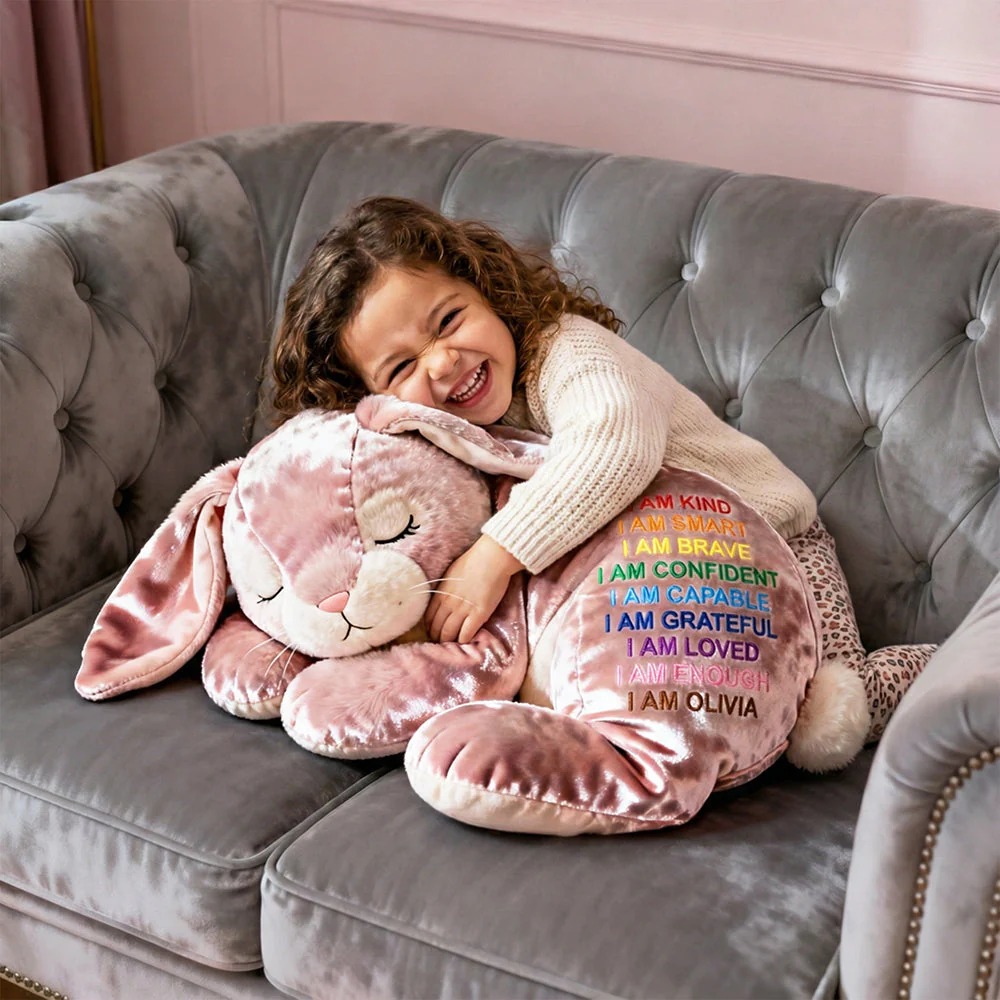 Cute Bunny - Personalized Custom Shape Pillow - Gift For Kids, Family NL122