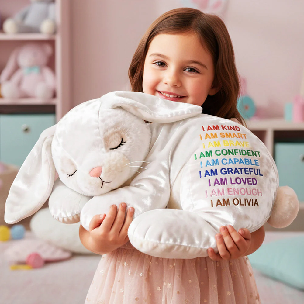 Cute Bunny - Personalized Custom Shape Pillow - Gift For Kids, Family NL122 - Image 2