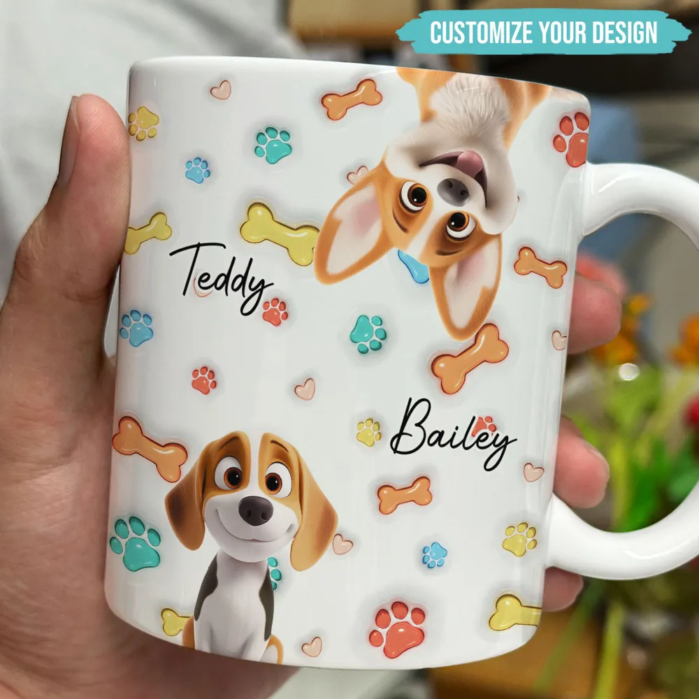 Cute Cartoon Dog Baby - Personalized 3D Inflated Effect Ceramic Mug - Gift For Dog Lovers | CLP15 NA94 - Image 3