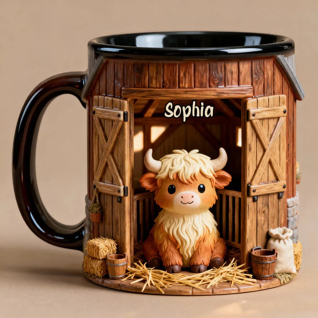 Cute Highland Cow - Personalized Mug - Gift For Farmers