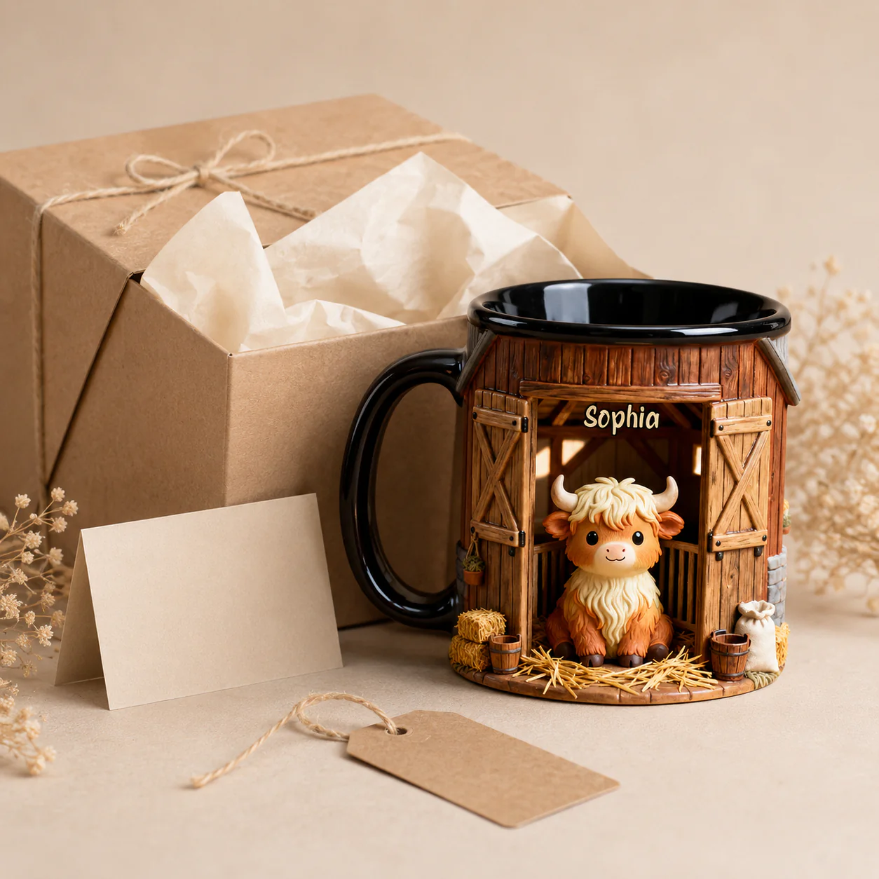 Cute Highland Cow - Personalized Mug - Gift For Farmers - Image 3