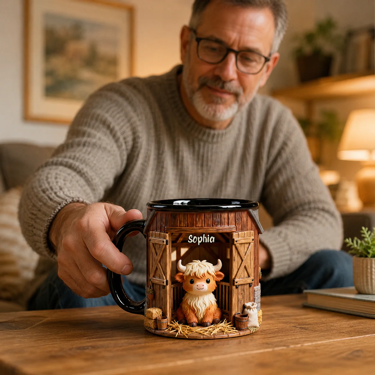 Cute Highland Cow - Personalized Mug - Gift For Farmers - Image 4