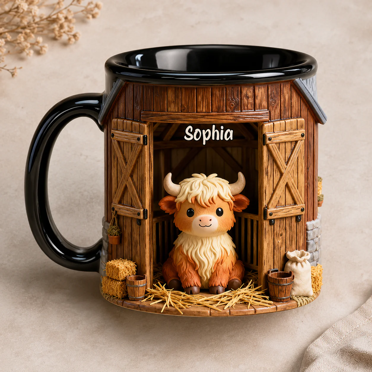 Cute Highland Cow - Personalized Mug - Gift For Farmers - Image 6