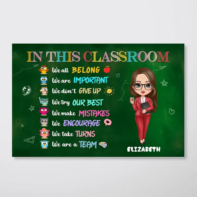 Cute Owls In This Classroom - Personalized Poster, Back To School, Teacher Classroom Decor | CLTC01