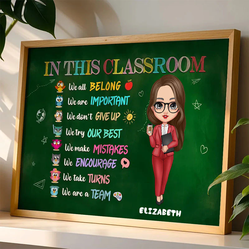 Cute Owls In This Classroom - Personalized Poster, Back To School, Teacher Classroom Decor | CLTC01 - Image 2
