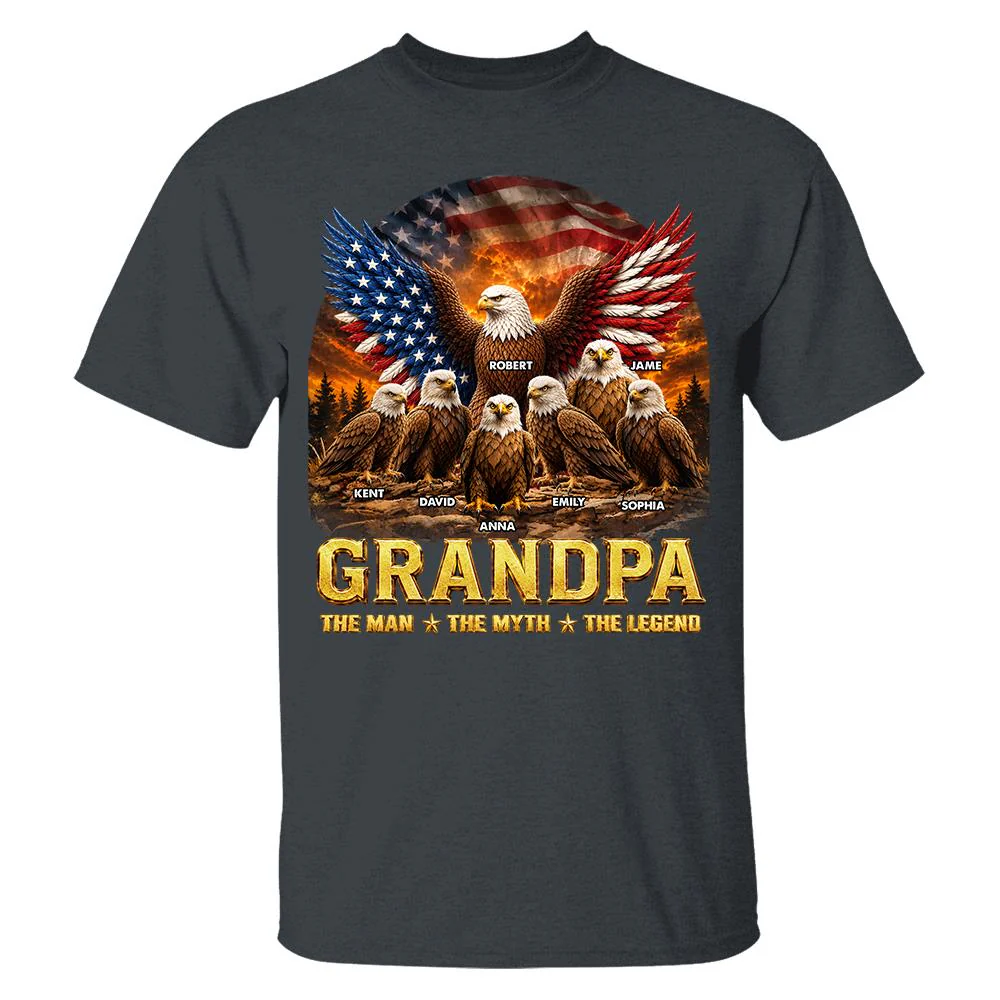 Dad Grandpa Eagle The Man The Myth The Legend - Personalized Shirt - Gift For Dad, Gift For Grandpa - Image 10