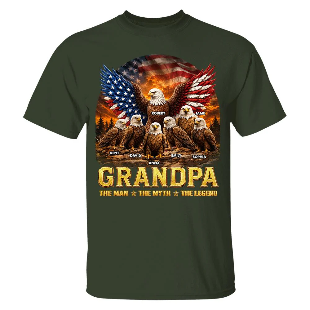 Dad Grandpa Eagle The Man The Myth The Legend - Personalized Shirt - Gift For Dad, Gift For Grandpa - Image 14