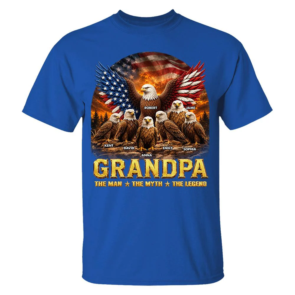 Dad Grandpa Eagle The Man The Myth The Legend - Personalized Shirt - Gift For Dad, Gift For Grandpa - Image 16
