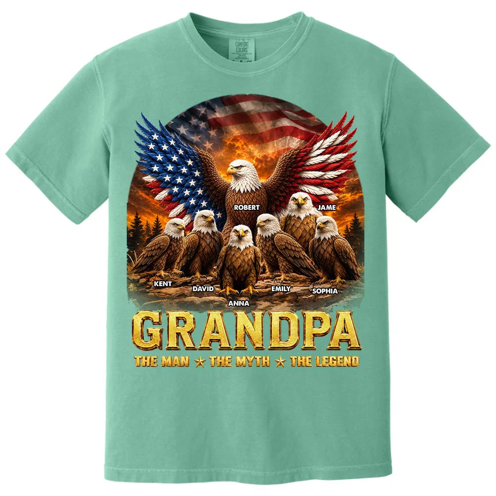 Dad Grandpa Eagle The Man The Myth The Legend - Personalized Shirt - Gift For Dad, Gift For Grandpa - Image 19