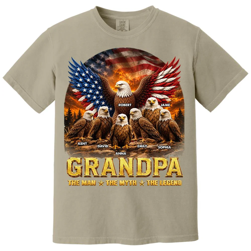 Dad Grandpa Eagle The Man The Myth The Legend - Personalized Shirt - Gift For Dad, Gift For Grandpa - Image 20